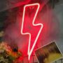 Protecu Red Neon Sign Lightning Bolt, LED Neon Decorative Lights for Wall Decor, Neon Sign Shaped Decor Light, USB/ Battery Operated LED Neon Light Sign for Kids, Christmas, Party, Room Decorations (Red)