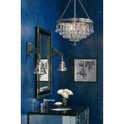 Regina Brushed Nickel Pendant Chandelier 19'' Wide Clear Crystal Baubles 3-Light Fixture for Dining Room House Foyer Kitchen Island Entryway Bedroom Living Room - Vienna Full Spectrum