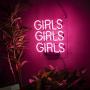 Neon Signs Girl Girls Girls Girls Neon Signs Girl Wall Decor Neon Light Sign Led Sign for Bedroom Neon Words Cool Art Neon Sign Cute Neon Lamps Home Room Beer Bar Custom Red Neon Wall Light 12''x10.6''
