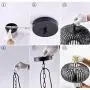 YLONG-ZS Round Pendant Light Hanging Lantern Lighting Fixture for Kitchen and Dining Room, Industrial Retro Iron Chandelier Fixture,E26 Base, Black (Bulbs Not Included)