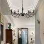 PUMING 6 Lights Black Farmhouse Chandelier,Mid-Century Candle Chandeliers Ceiling Light Fixture Rustic Pendant Lighting for Dining Room Foyer Restaurant
