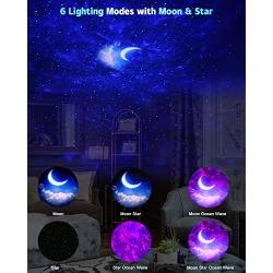 Star Projector Night Light, Galaxy Projector Lights for Bedroom Ceiling Kids Adults Party,Led Nebula Cloud/Moving Ocean Wave/Moon Starlight Projector with Remote/Voice Control,Gift for Baby Christmas