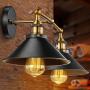 Industrial Bathroom Vanity Wall Light, Licperron E26 Farmhouse Vintage Wall Sconce Lighting, Rustic Vanity Light Fixture for Bathroom Bedroom Kitchen Living Room(2 Lights)