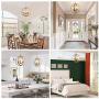 KSANA Gold Orb Chandelier, Modern Globe 3 Light Fixture for Dining & Living Room, Bedroom, Foyer and Kitchen