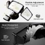 Motion Sensor Light Outdoor, FURANDE LED Security Lights with 3 Adjustable Heads, 42W 6000K 4000LM Super Bright Outdoor Flood Light, IP65 Waterproof for Pathway, Garage, Front Door and Yard
