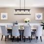 Lampundit 4 Light Kitchen Island Lighting, Farmhouse Chandeliers Rectangle Dining Room Lighting Fixtures Hanging, Contemporary Modern Ceiling Light with Adjustable Rods, Black & White