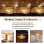 Bamboo Lantern Pendant Lamp, Retro Japanese Style E27 Chandelier Hanging Light Ceiling Lighting Fixture for Living Room Bedroom Restaurant Cafe Teahouse Bar Dining Room Club