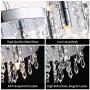 WIFUME Mini Crystal Chandelier, Modern Chandelier Lighting Fixture, 3 Lights Flush Mount Ceiling Light, Crystal Ceiling Lamp for Bedroom Kitchen Living Room Hallway Dining Room, Wide11''