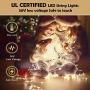 XUNXMAS 109ft 300 LED String Lights Indoor Outdoor, Super Bright Warm White Christmas Lights with 8 Lighting Modes, Extendable Waterproof Fairy Lights for Bedroom Patio Party Christmas Tree Decor