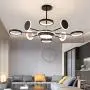 FangYanMei LED Chandelier Modern Acrylic Ceiling Lights Black Metal Lighting, Close to Ceiling Light Nordic Restaurant LED Pendant Lights Lamp Used for Living Room Bedroom Dining Room Lighting