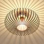 Tangkula Metal Flush Mount Ceiling Light, Antique Brass Metal Ceiling Pendant Light with Strong Arc Iron Lamp-shade, Suitable for Living Room, Kitchen & Dining Hall