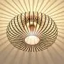 Tangkula Metal Flush Mount Ceiling Light, Antique Brass Metal Ceiling Pendant Light with Strong Arc Iron Lamp-shade, Suitable for Living Room, Kitchen & Dining Hall