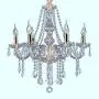 SEFINN FOUR K9 Crystal Chandelier, Modern Candle LED Chandelier Light Fixture Pendant Lighting, Dining Room Bedroom Kitchen Living Room Chandelier of 6 Lights, L21.6'' x W21.6'' x H27''