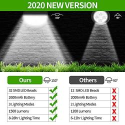 WAKYME 32 LED Solar Landscape Spotlight, 2-in-1 Solar Wall Light IP67 Waterproof Solar Spot Lights Outdoor for Yard Garden Porch Walkway Driveway Pool Patio Cool White 2 Pack