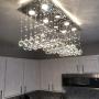 Modern K9 Crystal Raindrop Chandelier Lighting Flush Mount Ceiling Light Fixture for Dining Room,Lobby,Kitchen Island (8 Lights)