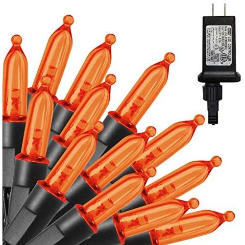 Twinkle Star 300 LED Halloween Mini String Lights, 99 FT Fairy Lights with Safe Adapter for Indoor Outdoor Home Garden Party Christmas Decoration, Orange