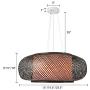 LITFAD Black Lantern Pendant Lighting LED Hanging Lamp Modern Weave Single Light Pendant Lamp Ceiling Hanging Light with Adjustable Cord for Restaurant Dining Room Bedroom - 19.8'' (50 cm)