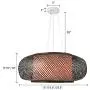 LITFAD Black Lantern Pendant Lighting LED Hanging Lamp Modern Weave Single Light Pendant Lamp Ceiling Hanging Light with Adjustable Cord for Restaurant Dining Room Bedroom - 23.5'' (60 cm)