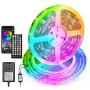 1 Roll of 50ft LED Light Strip, Music Sync Color Changing RGB Strip Lights, Bluetooth LED Light Strip with App and 40 Keys Remote Controller, SMD 5050 LED Tape Light for Bedroom Party Home Decoration