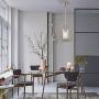 VINLUZ One Light Chandeliers Fixture Brushed Nickel Modern Pendant Kitchen Lighting with Clear Glass Shade Dining Room Lighting Fixtures Hanging Contemporary Lamp Semi Flush Mount Ceiling Lights