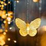 Curtain Butterfly String Light, 8 Modes 120 LED Curtain Fairy Lights, 14.8Ft Butterfly Twinkle Lights with Remote Control for Bedroom Weddings Christmas Tree Decoration (Warm White, 14.7ft x 1.9ft)