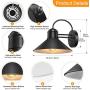 Dusk to Dawn Sensor Wall Sconce Outdoor Lighting Fixture, Black Gooseneck Barn Light Farmhouse Exterior Wall Mount Light Sconce Industrial Wall Arm Lamp for Patio,Doorway,Porch,Entryway,Garage-2 Pack