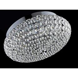 Amabao Lighting, 3-Light Chrome Finish Crystal LED Flush Mount Light Fixture, Ceiling Light Fixture for Bedroom, Living Room, Dining Room, Hallway, E12, 4WX 3 LED Bulbs Not Included