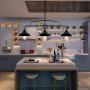 PUZHI HOME Black Kitchen Island Light, 3 Lights Farmhouse Pendant Lighting with Metal Shades Modern Chandelier Hanging Dining Room Light for Kitchen Dining Room Farmhouse