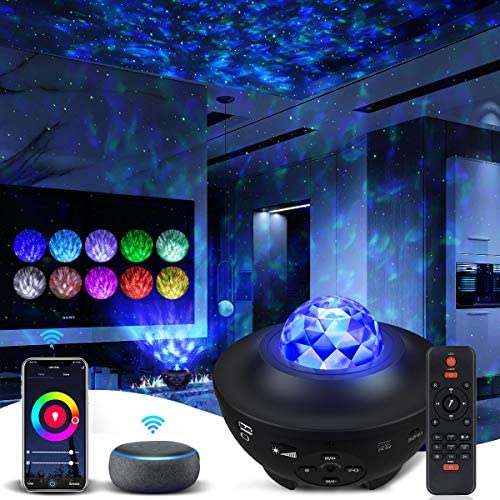 Galaxy Projector Star Projector Work with Alexa Google Home Galaxy Cove Projector with Bluetooth Music Speaker, Galaxy Globe Projector Remote Control Galaxy 360 Pro Galaxy Light Projector for Bedroom