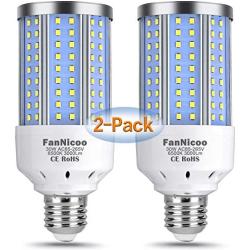 2-Pack 200W Equivalent LED Corn Light Bulb, 3000 Lumen 6500K Cool White Daylight 30W LED Corn Lamp E26/E27 Medium Base for Indoor Outdoor Warehouse Garage Basement Backyard Factory Barn and Many Areas