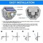 Solar Motion Sensor Light Outdoor, Lantoo 40 LEDs Solar Lights Outdoor, IP65 Waterproof Solar Security Decorative Wall Lights 270° Wide Angle for Step Stair, Yard, Path, Patio, Fence, Garage (4 Pack)