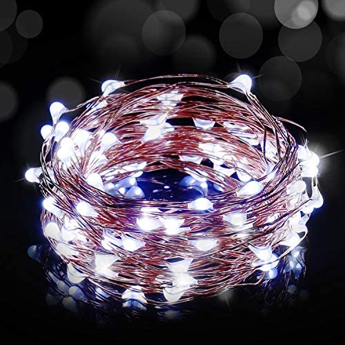 Ariceleo USB LED Fairy String Light, 1 Pack Copper Wire Fairy Lights for Indoor, Bedroom Festival Christmas Wedding Party Patio Decorative Window with USB Interface (16ft./5M,Cool White)