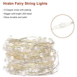 Hrabn Fairy Lights 32.8FT USB Led Lights Dream Christmas Lights Upgraded 100 LEDs Larger RGB Bulb Brighter Color Changing with 12 Modes for Christmas Bedroom Home Wedding Party Decoration