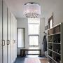 MO&OK Modern Mini Chandelier Net Yarn Drum White Crystal Ceiling Light 3 Light for Bedroom