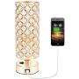 USB Gold Table Lamp with Charging Port, Accent Nightstand Lamp for Room Decor, USB Table Lamps for Nightstand, Beside Light for Bedroom, Living Room, Dresser, Dining Room(Gold)