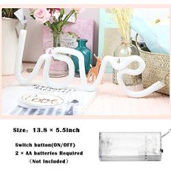 MorTime Love Neon Signs, LED Neon Light for Party Supplies, Girls Room Decoration Accessory, Table Decoration, Children Kids Gifts (Pink Love)