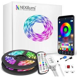 75 ft LED Lights for Bedroom, Nexillumi LED Strip Lights with Remote and Music Sync SMD5050 RGB LED Light Strip for Christmas, Room Decoration (75Ft APP+Remote+Mic+3-Button Switch)