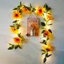 FLCSIed 2 AA Batteries Powered 20 LED Silver String Fairy Lights with Sunflowers and Timer Function, Warm White