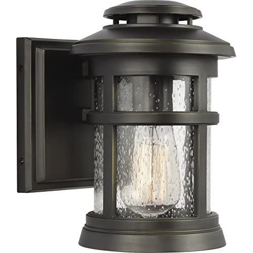 Feiss OL14300ANBZ Newport StoneStrong Marine Grade Outdoor Patio Lighting Wall Lantern, Bronze, 1-Light (6''W x 9''H)