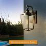 MOTINI 17 Vintage Outdoor Wall Lantern Lamp with Motion Sensor 1-Light Classic Dusk to Dawn Wall Mount Light in Black Finish with Clear Beveled Glass Shade, ETL