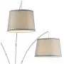 Kira Home Akira 78.5'' Modern 3-Light Arc Floor Lamp with 3-Way Switch, Gray Burlap Shades + Brushed Nickel Finish