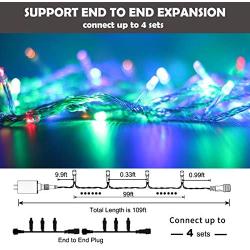 XUNXMAS Colorful Fairy String Lights 300 LED 109ft Expandable Christmas Lights, Waterproof UL Certified 8 Lighting Modes Twinkle Lights for Bedroom Wedding Party Christmas Tree Indoor Outdoor Decor