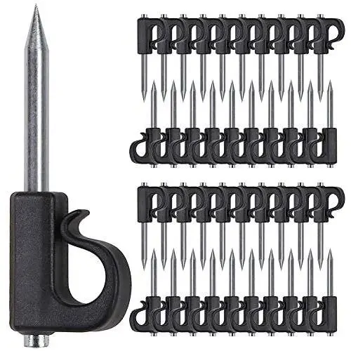SELEWARE 40 Pieces Q-Hanger, Home Christmas Lights Hanger Hooks with Nails for Easy Release Outdoor Wire and Fairy Lights, Heavy Duty 40 LB Capacity