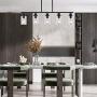 Sivilynus Kitchen Island Light Fixture Ceiling Hanging Farmhouse Chandelier Black 5 Lights Pendant Lighting Modern Industrial Style Lighting for Kitchen Table Hallway and Dining Room