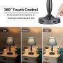 Touch Table Lamp with USB Ports for Bedroom, Kakanuo Turquoise Blue Touch Bedside Lamp with 2 USB Charging Ports, 3 Way Dimmable Nightstand Lamp for Living Room and Office (LED Bulb Included)