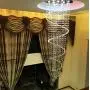 Contemporary Spiral Staircase Light 12-Lights Raindrop Crystal Chandeliers Modern Living Room Lighting Large High Ceiling Light Fixture for Hallway Foyer Hall