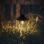 pearlstar Solar Lantern Outdoor Hanging Light Rustic Solar Lamp with Warm White Edison Bulb Design for Garden Yard Patio Proch Decor(Black)