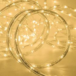 Twinkle Star LED Rope Lights Outdoor, 33 FT 240 LED, Low Voltage, Connectable Indoor Outdoor Garden Patio Party Weddings Christmas Decoration, Warm White