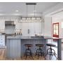 Industrial Dining Room Chandeliers 5-Light Linear Black Brass Kitchen Island Lighting