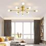 Garwarm 8-Light Sputnik Ceiling Light Modern Semi Flush Mount Ceiling Light Mid Century Gold Chandelier Pendant Lighting for Kitchen Dining Room Bedroom